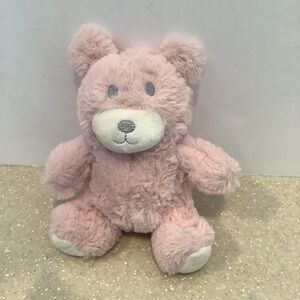 Kidgets Pink Teddy Bear Plush Embroidered Eyes Stuffed Animal Soft Baby Toy